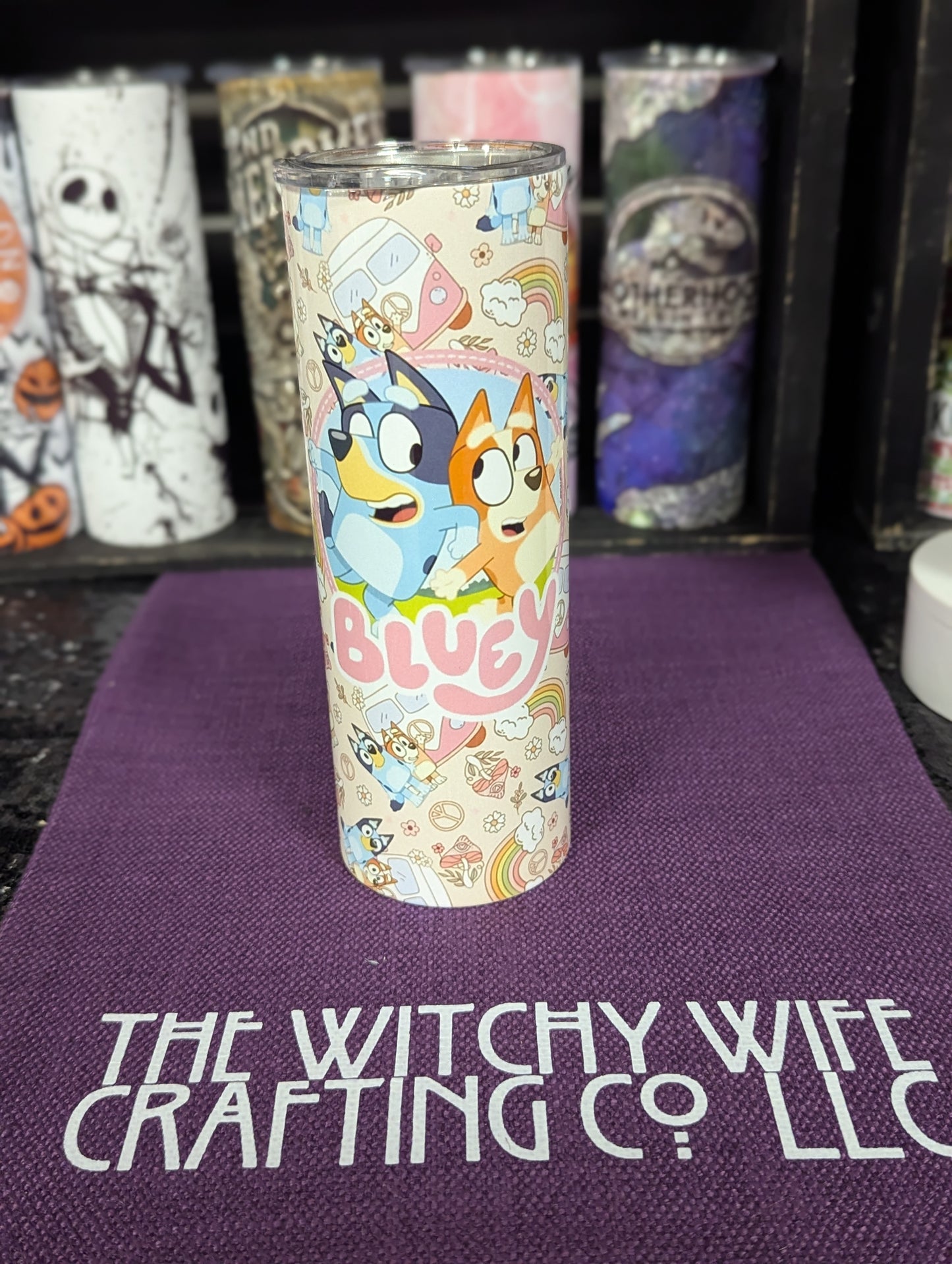 20oz TUMBLER - BOHO BLUE DOG