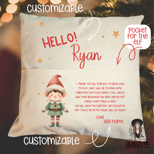 PERSONALIZED ELF POCKET PILLOW