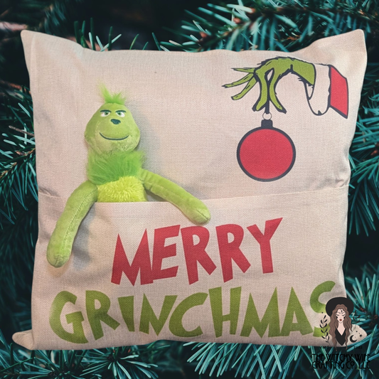 MERRY GRINCHMAS POCKET PILLOW