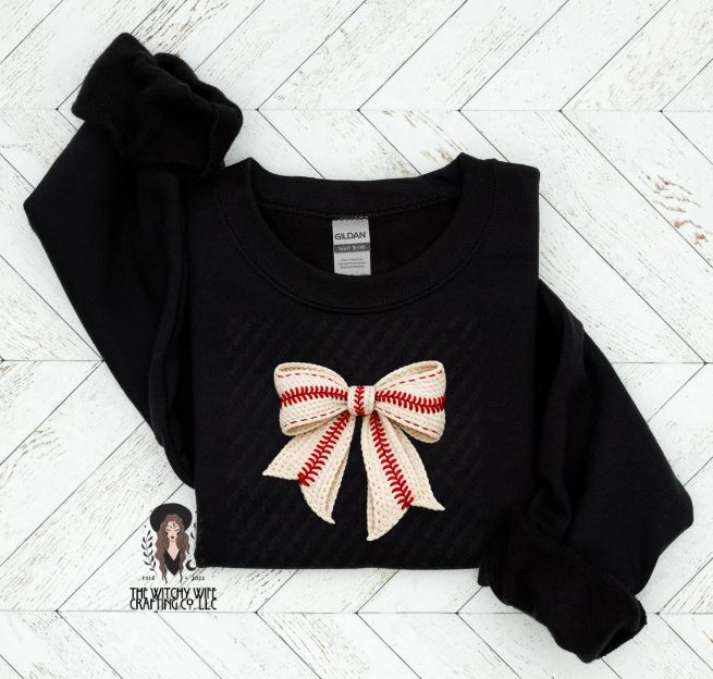 BASEBALL FAUX YARN BOW