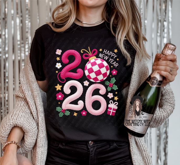 HAPPY NEW YEAR 2026 PINK