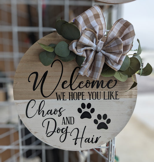 15" Hanging wood door sign
