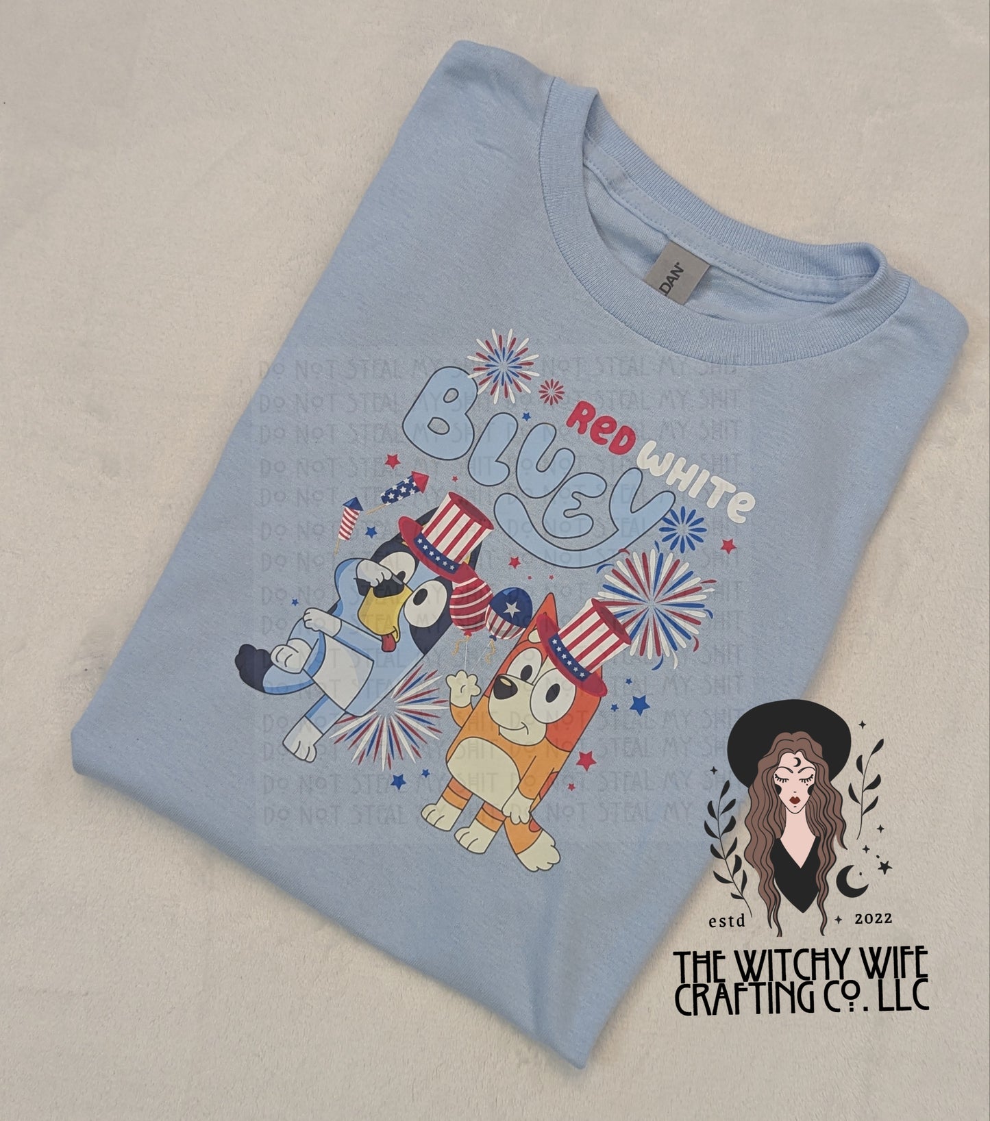 RED WHITE & BLUE DOG