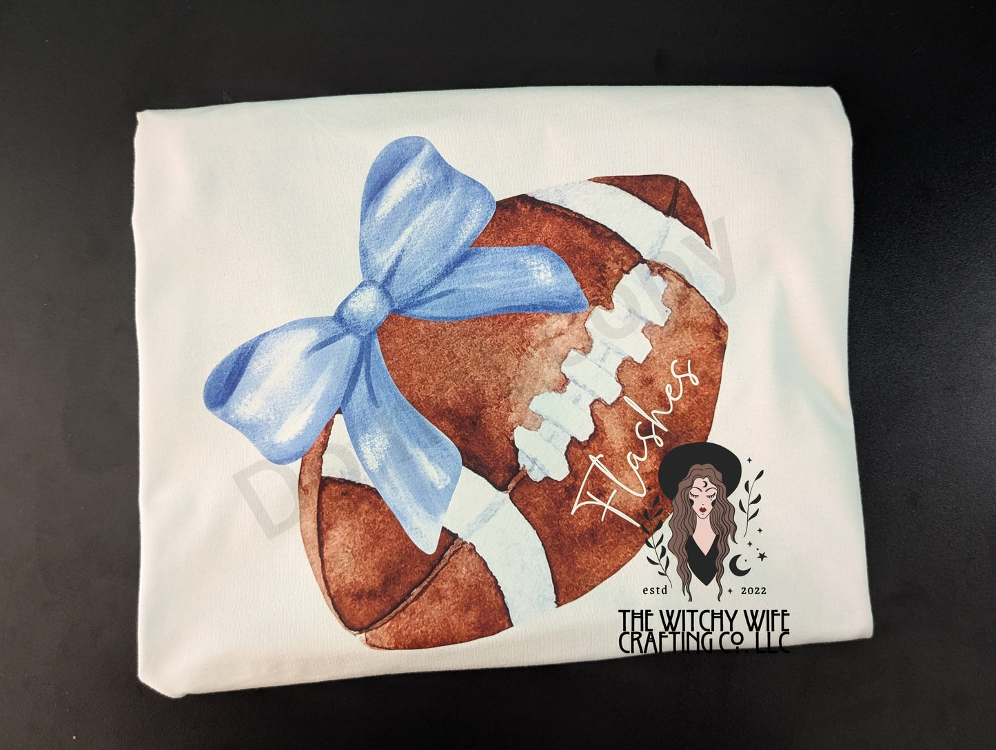 FOOTBALL BOW WITH SCHOOL NAME