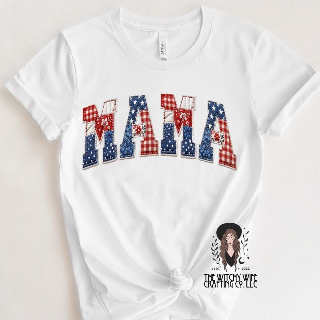 MAMA FAUX PATCHWORK 4TH OF JULY