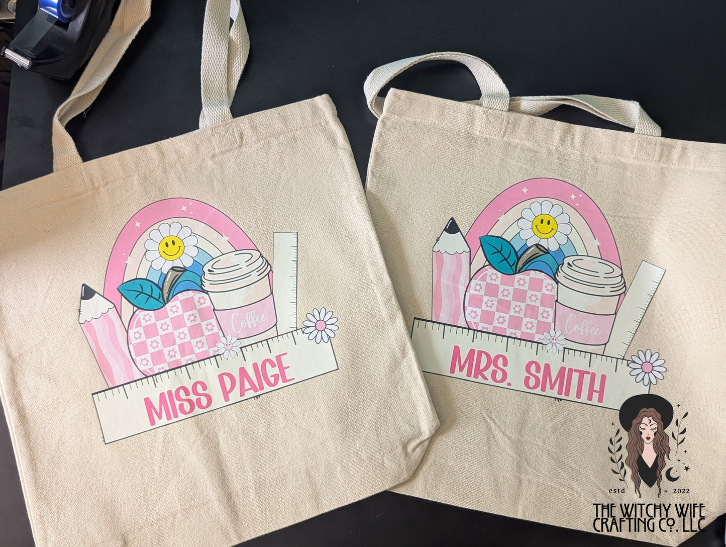 PERSONALIZED TEACHER TOTE BAG