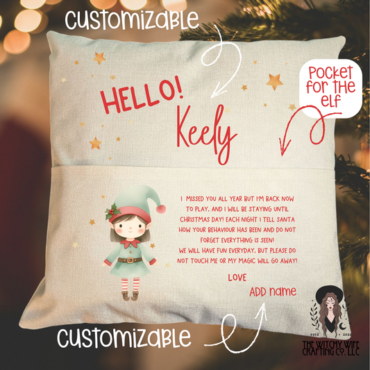 PERSONALIZED ELF POCKET PILLOW