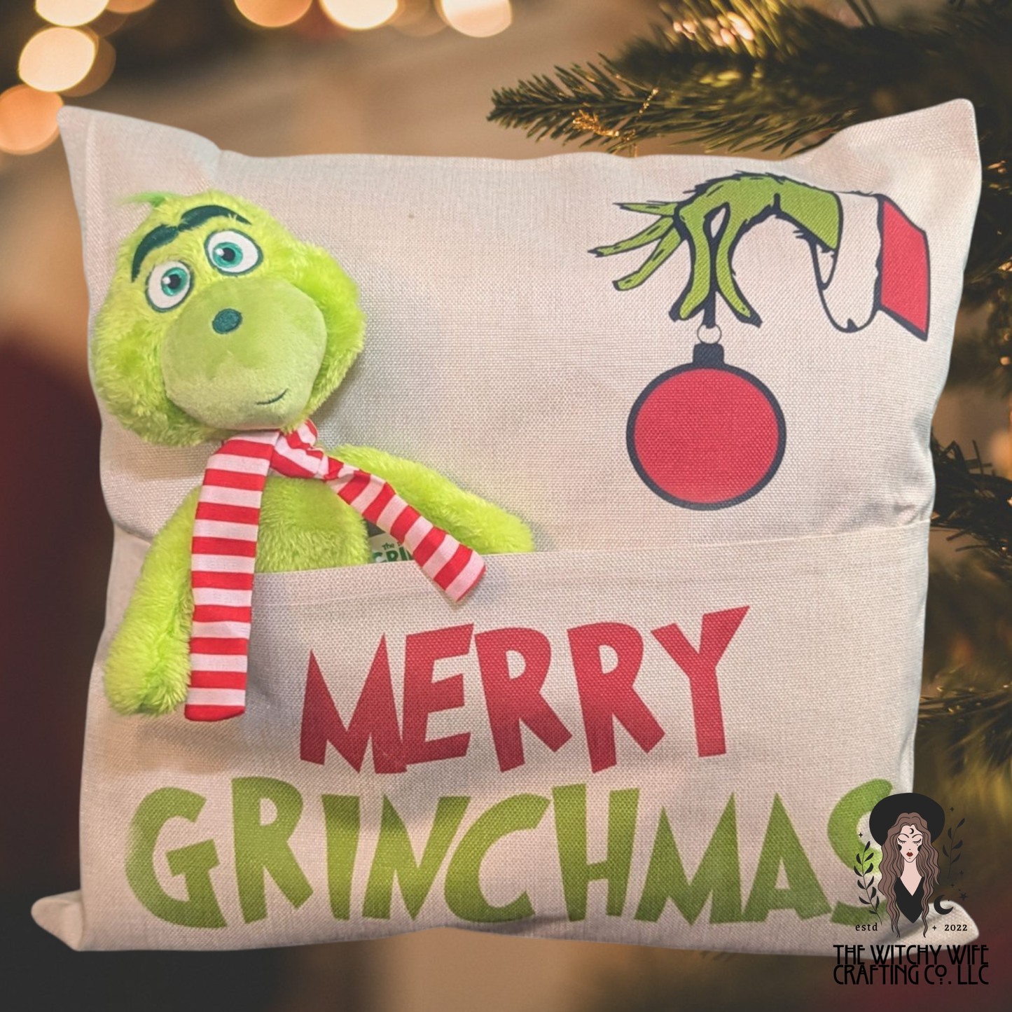 MERRY GRINCHMAS POCKET PILLOW