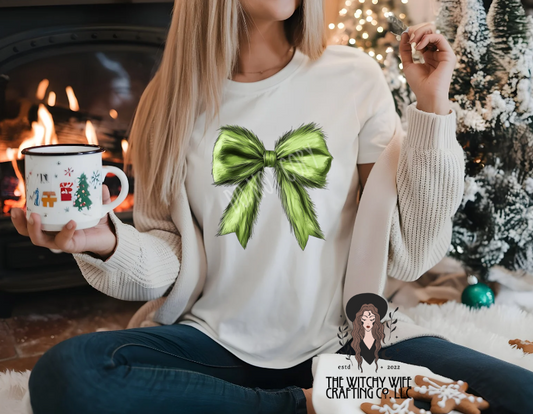 FLUFFY GREEN BOW