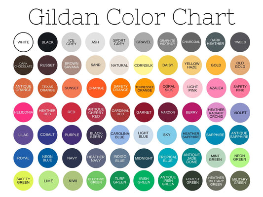 Clothing Color & Sizes