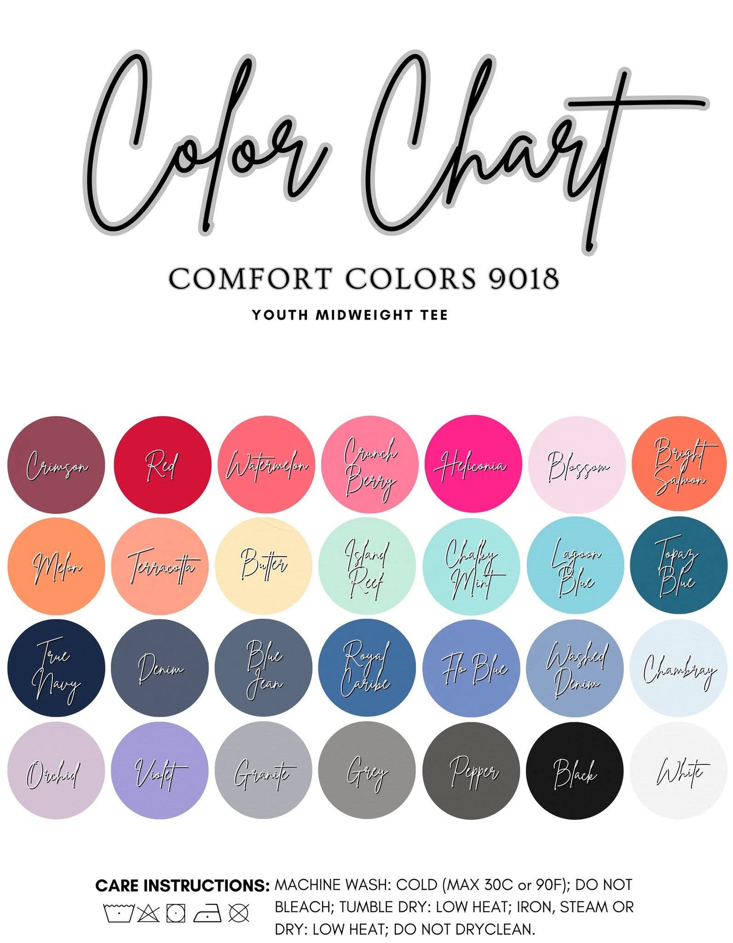 Clothing Color & Sizes