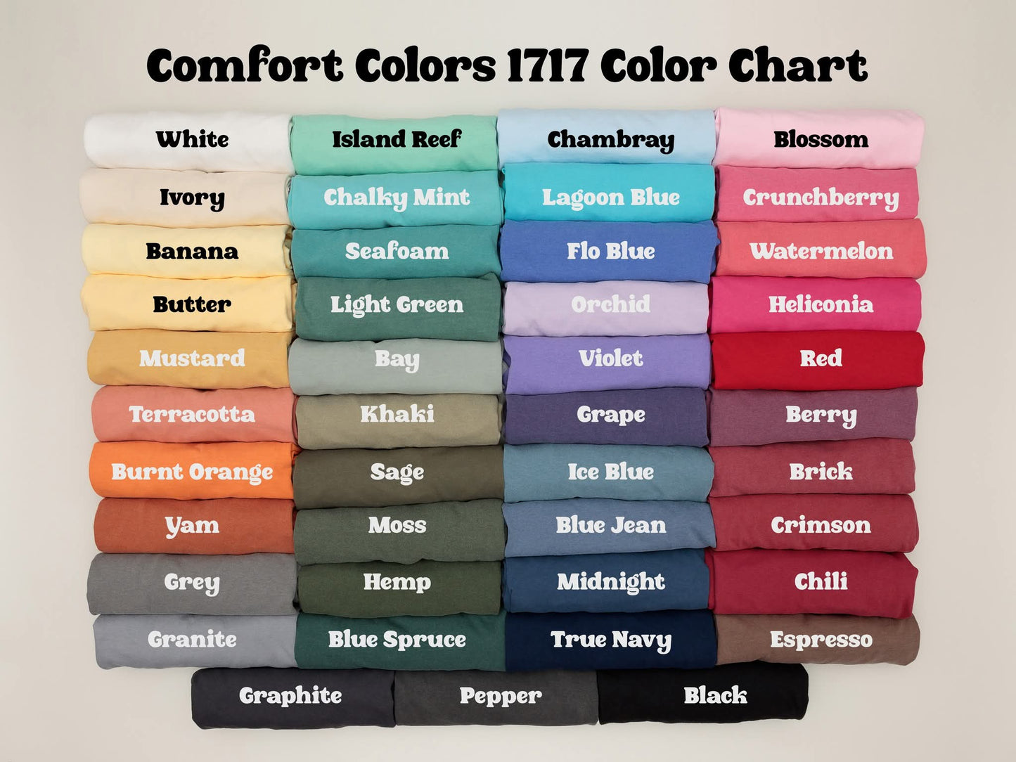 Clothing Color & Sizes