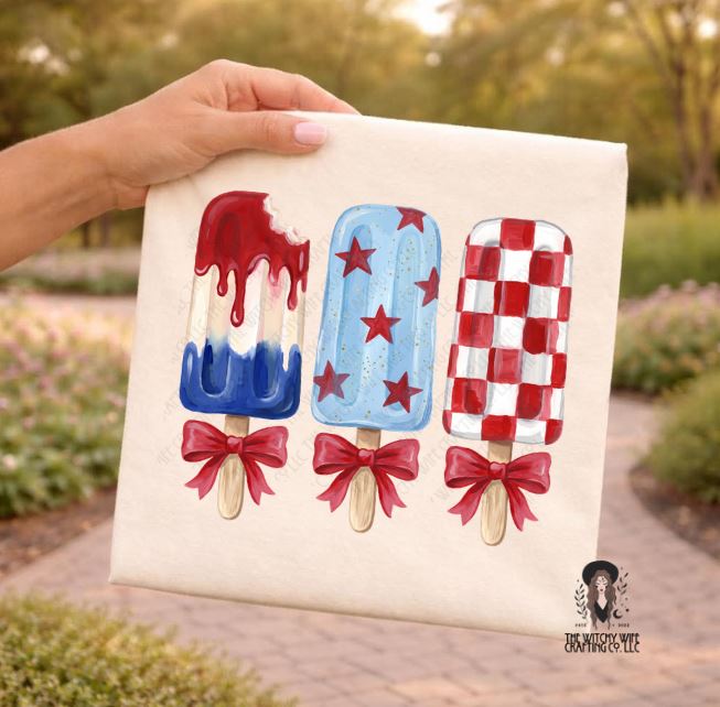RED WHITE & BLUE POPSICLES