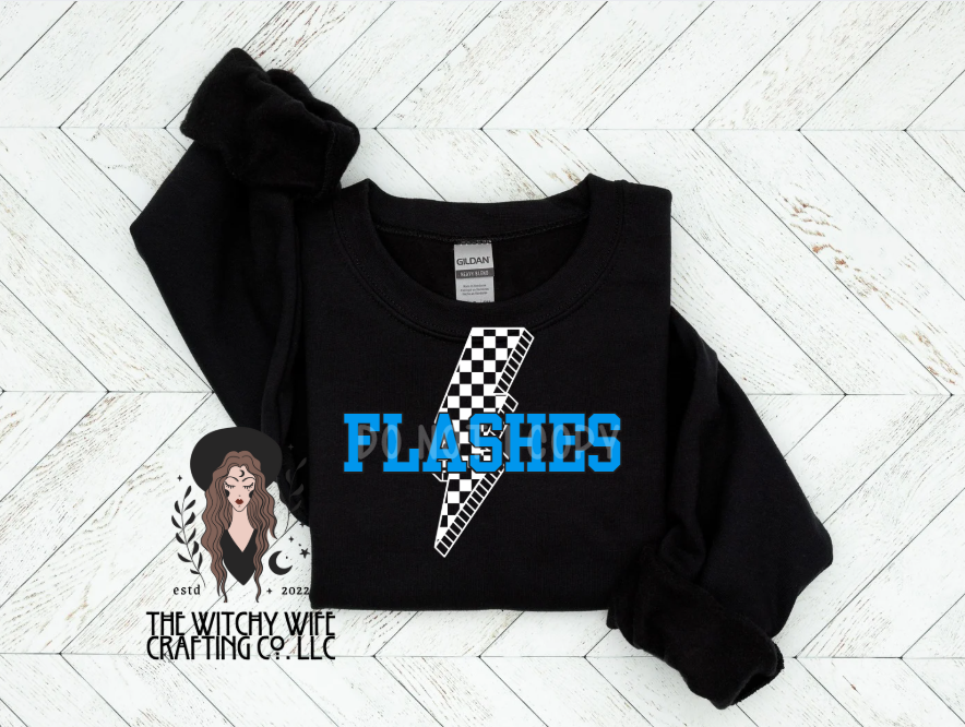 FLASHES CHECKERED BOLT
