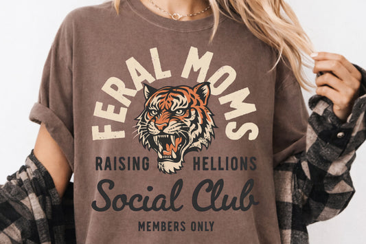 FERAL MOMS SOCIAL CLUB TIGER HEAD