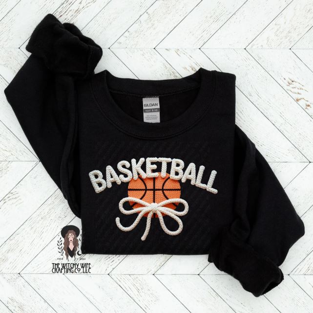 BASKETBALL FAUX YARN BOW