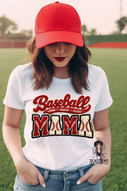 BASEBALL MAMA FAUX YARN
