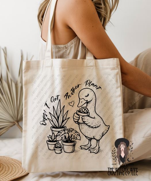 OOPS GOT ANOTHER PLANT GOOSE - TOTE BAGS