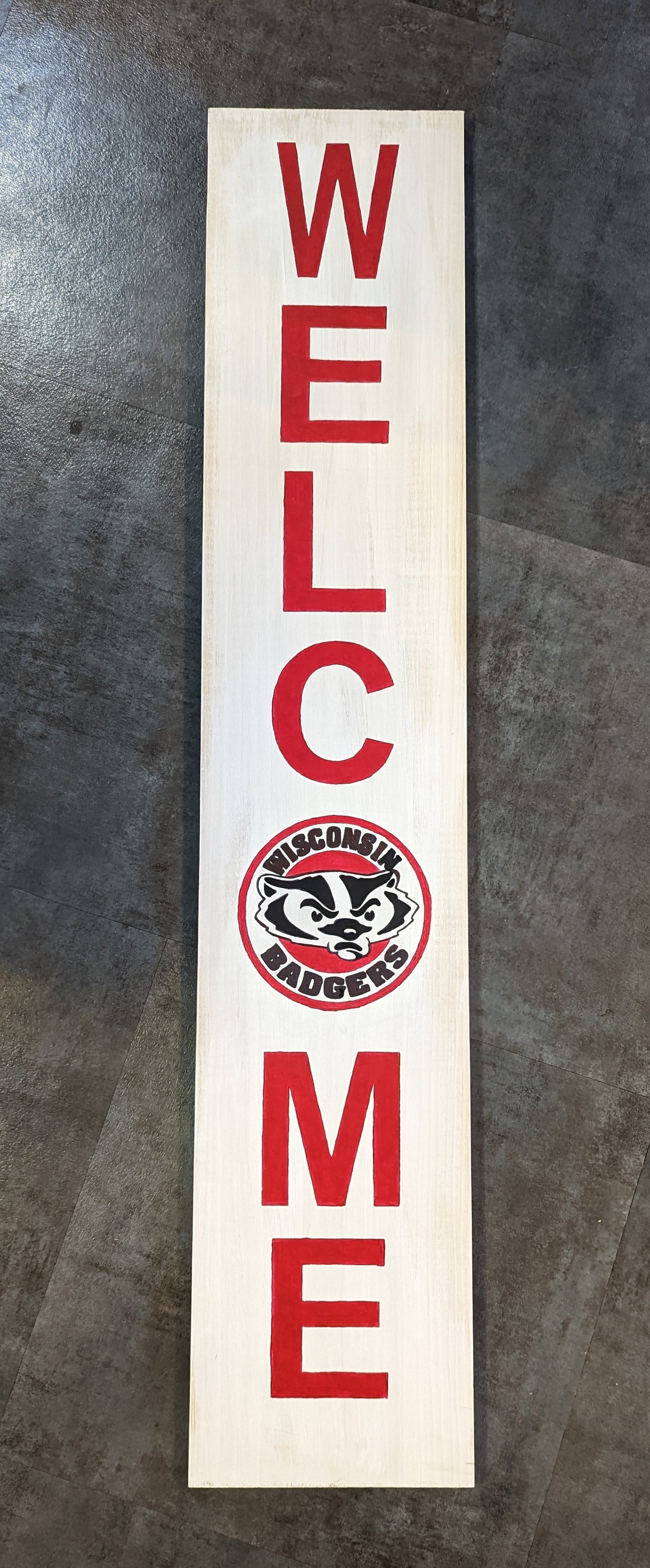Standing wood door sign