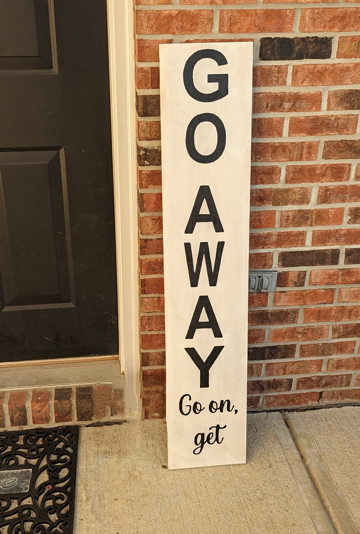 Standing wood door sign