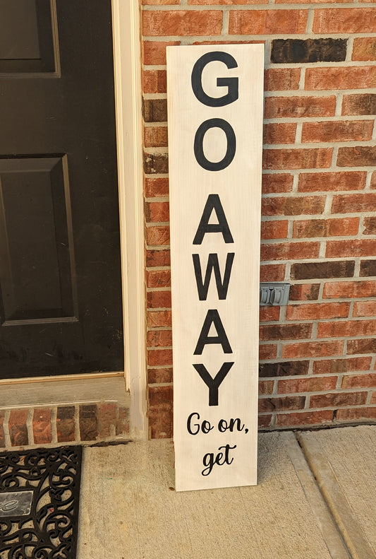 Standing wood door sign