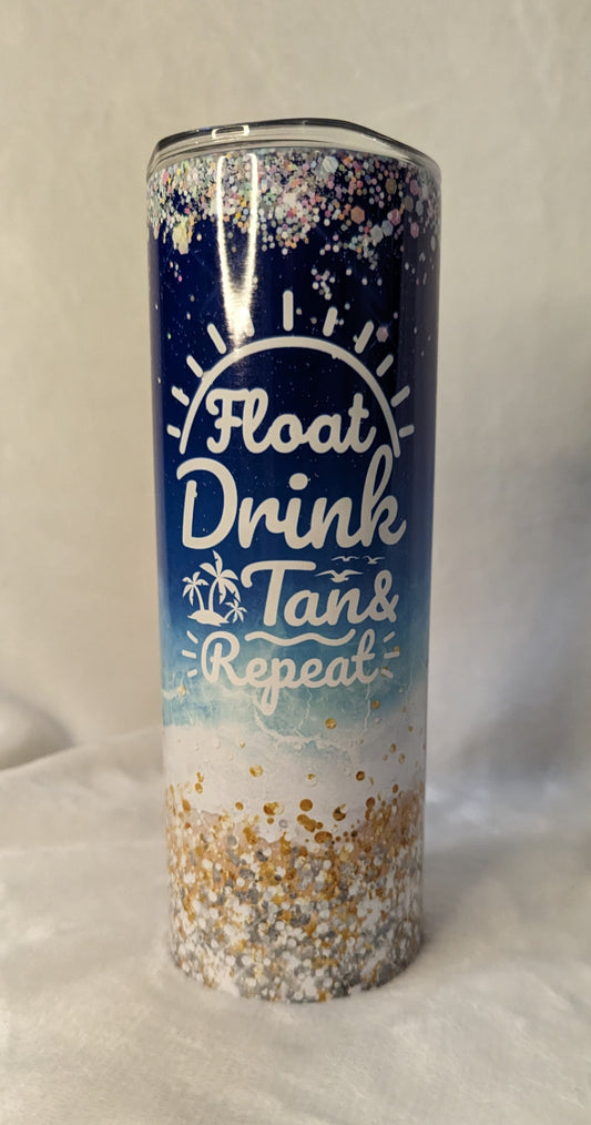 20oz TUMBLER - FLOAT DRINK TAN REPEAT