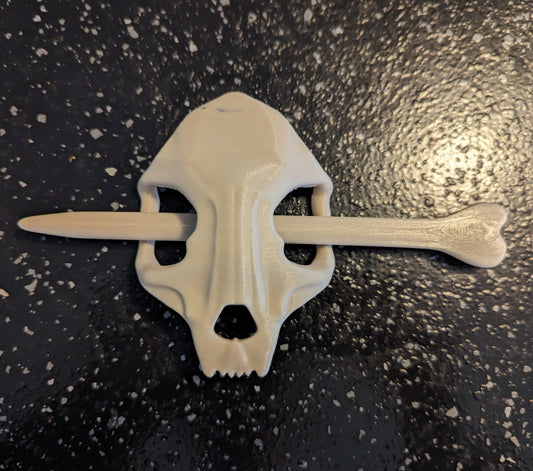 3D Cat skull hair pin