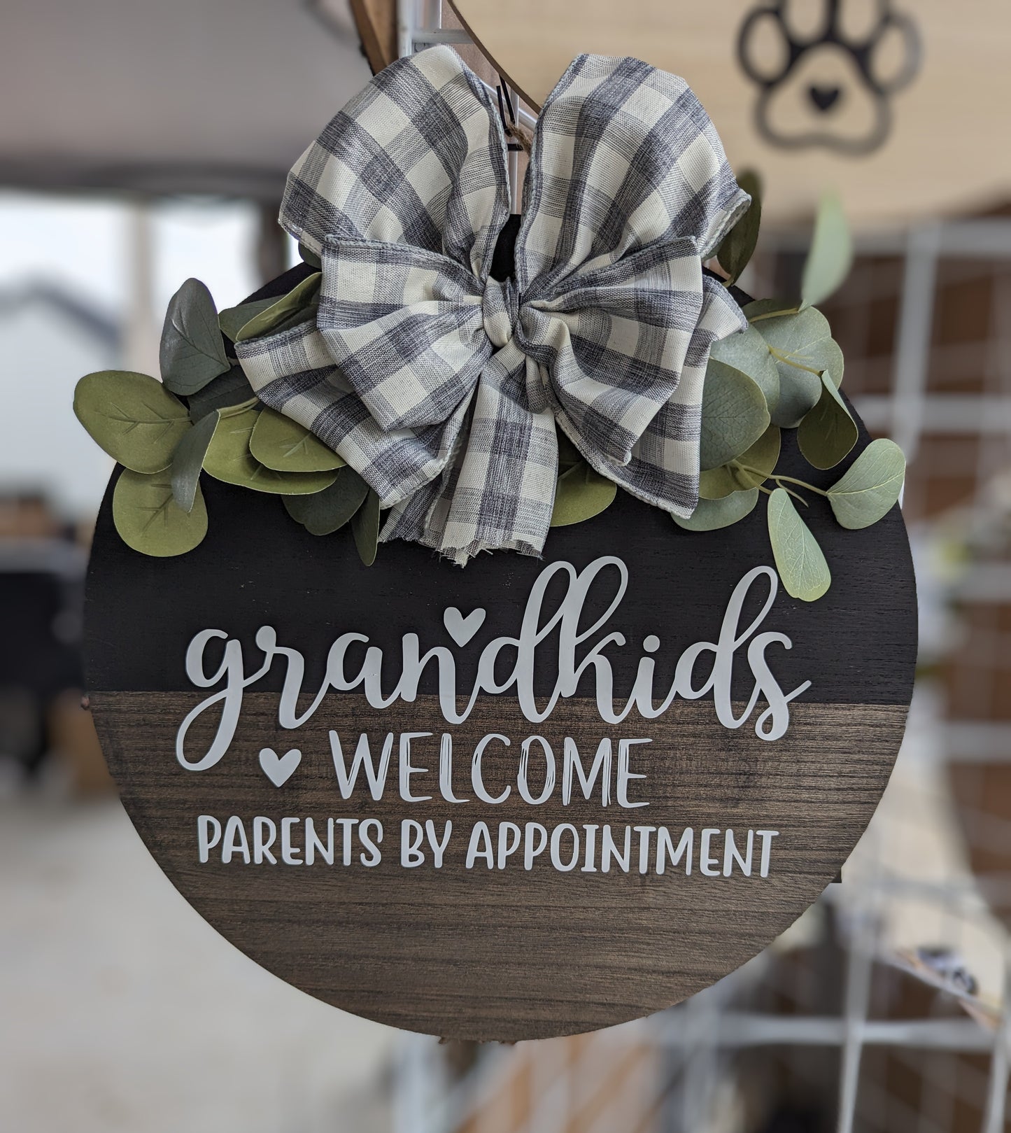 15" Hanging wood door sign