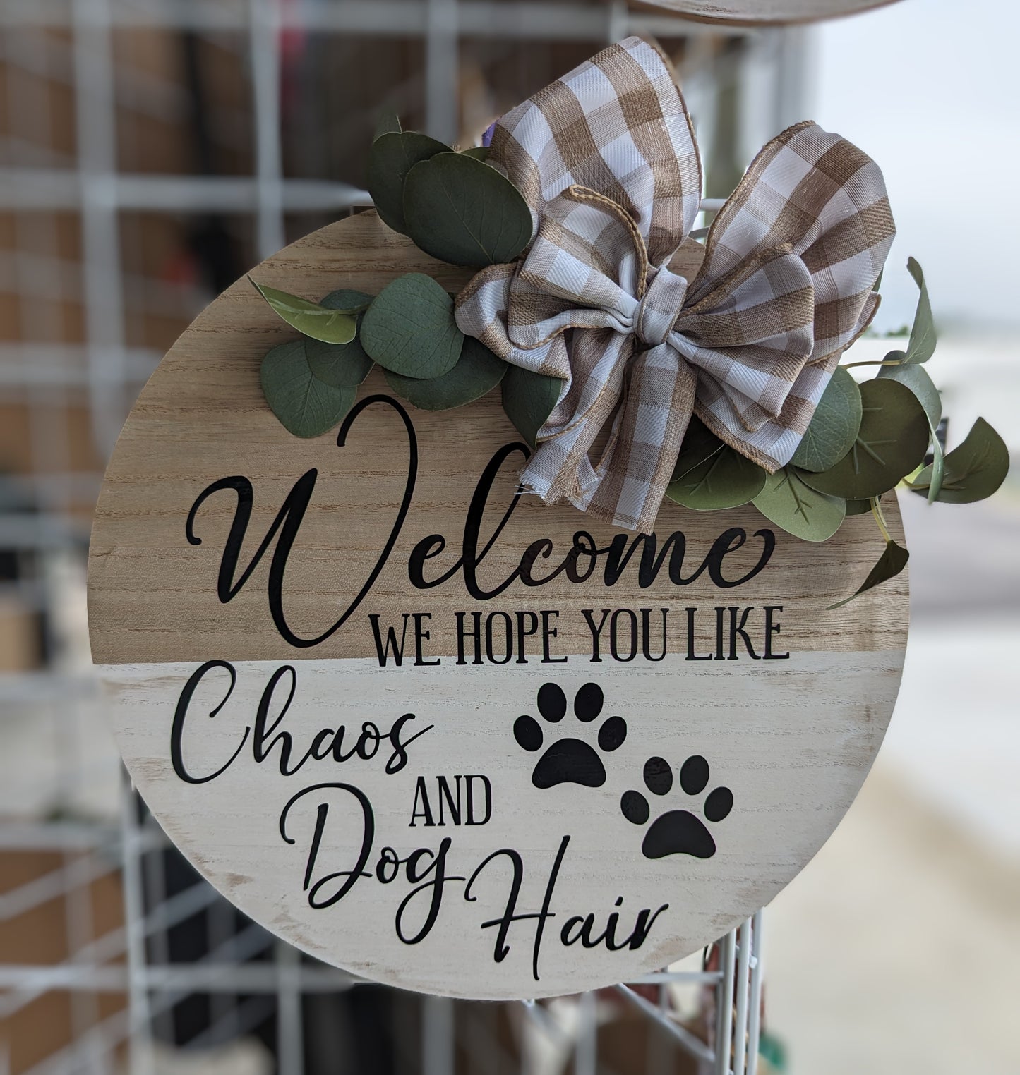 15" Hanging wood door sign