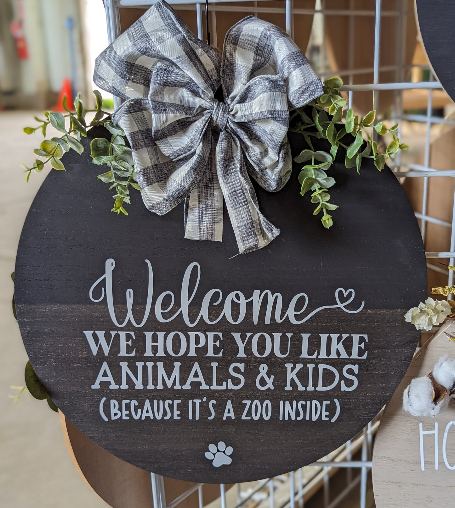 15" Hanging wood door sign