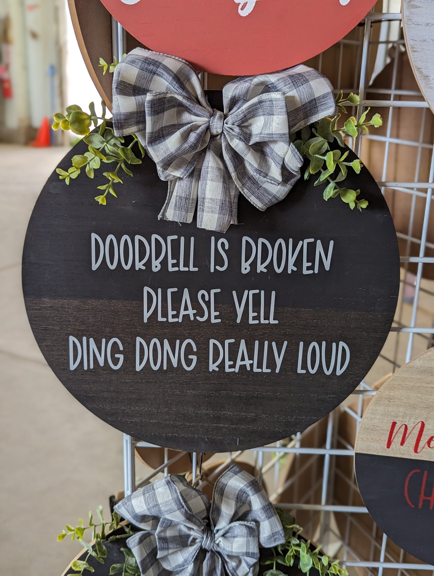 15" Hanging wood door sign