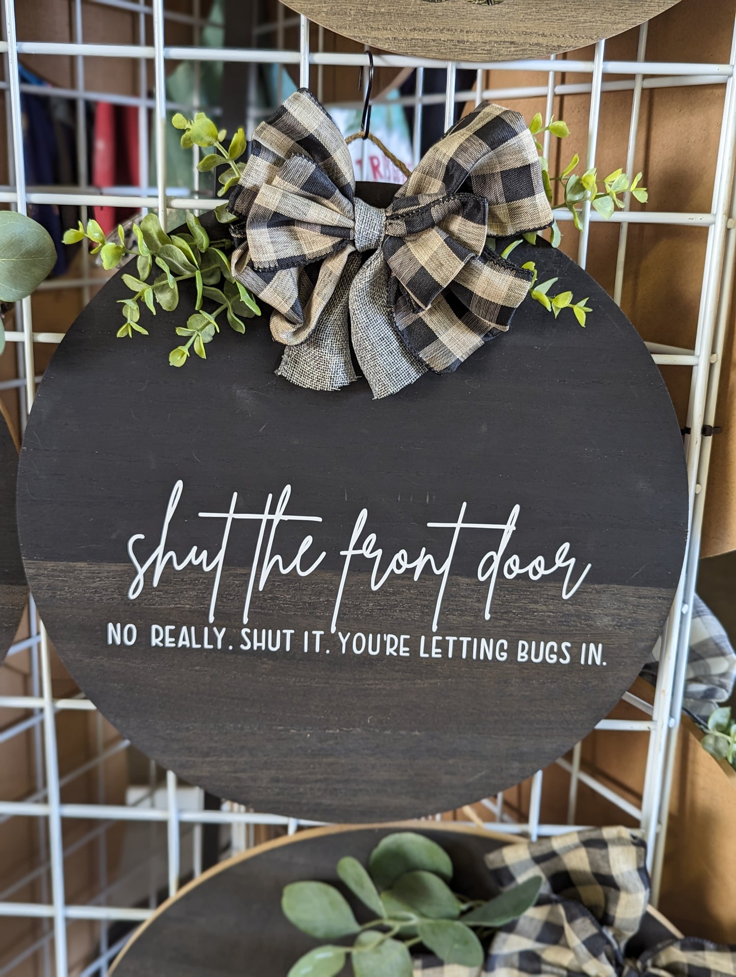 15" Hanging wood door sign
