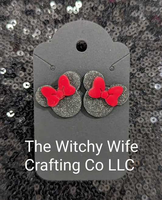 Handmade clay earring - studs