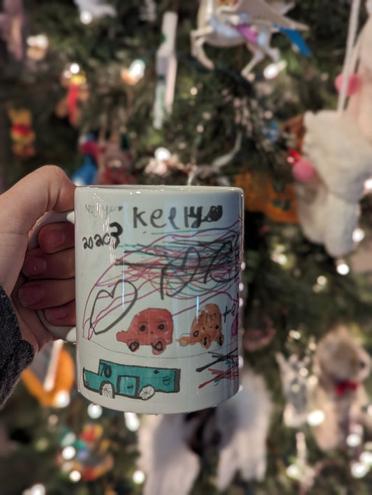 Custom Kid Drawing Coffee Cup