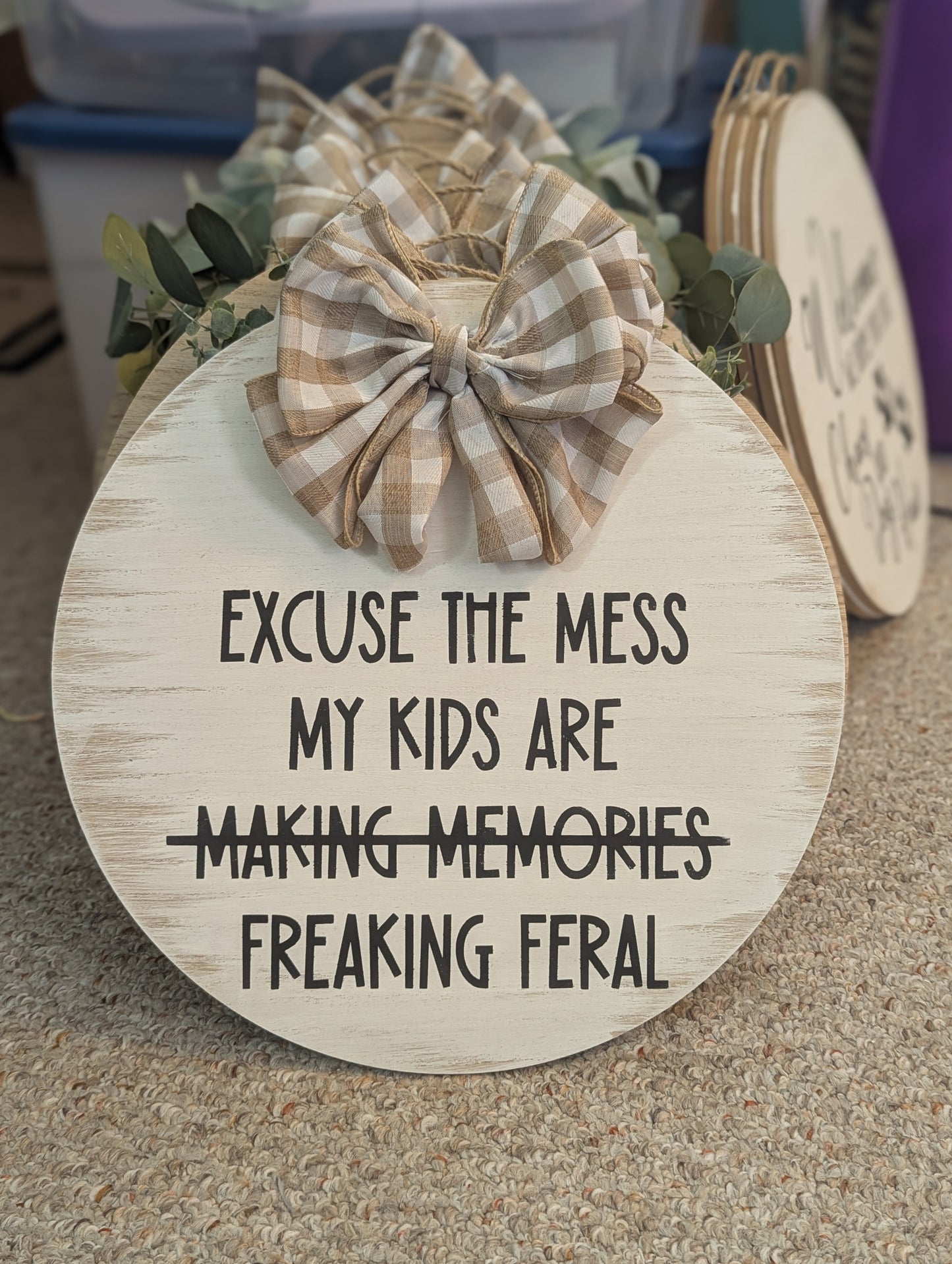 15" Hanging wood door sign