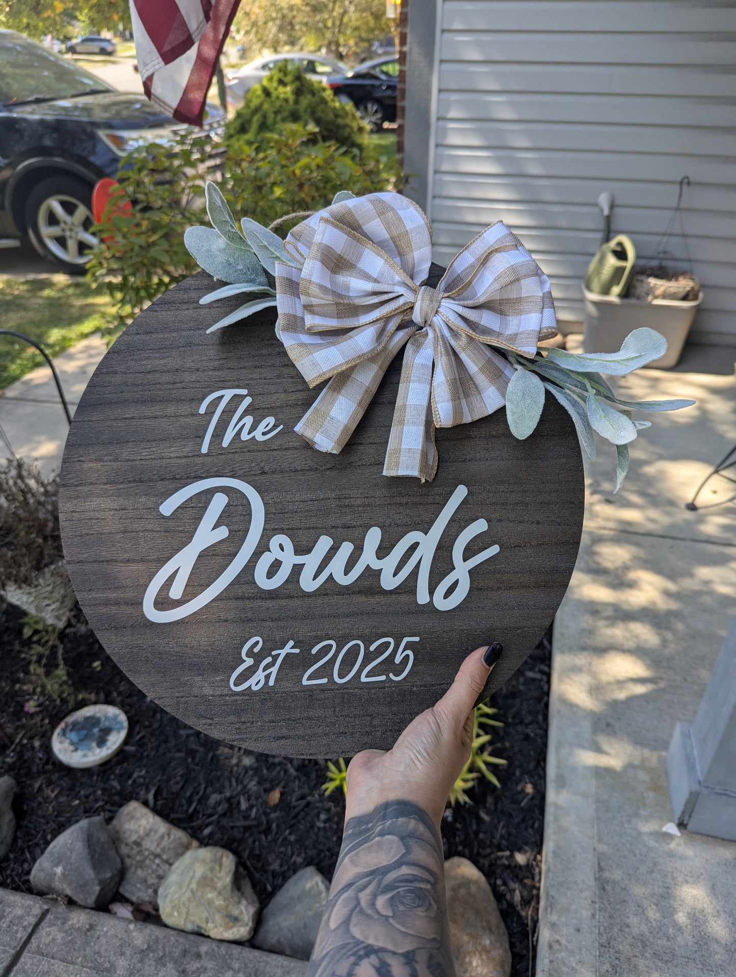 15" Hanging wood door sign