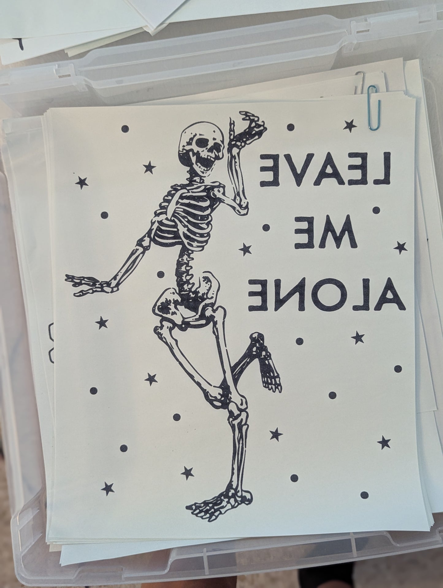 SCREENPRINT -  SKELLY LEAVE ME ALONE