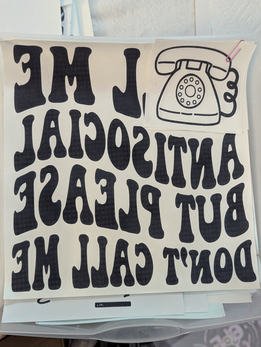 SCREENPRINT - CALL ME ANTISOCIAL BUT PLZ DON'T CALL ME W/ POCKET