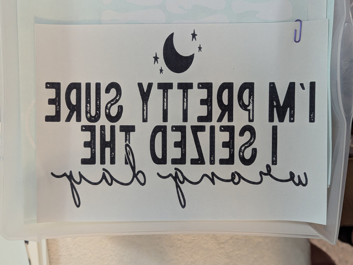 SCREENPRINT - SEIZED THE WRONG DAY