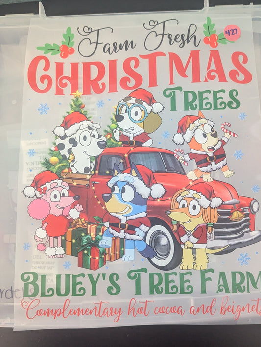DTF - BLUE DOG XMAS FARM