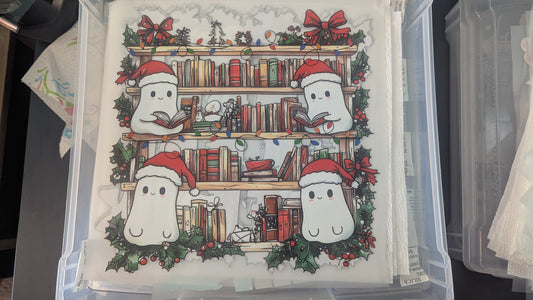 FULL COLOR SCREEN  - XMAS GHOST BOOK SHELF