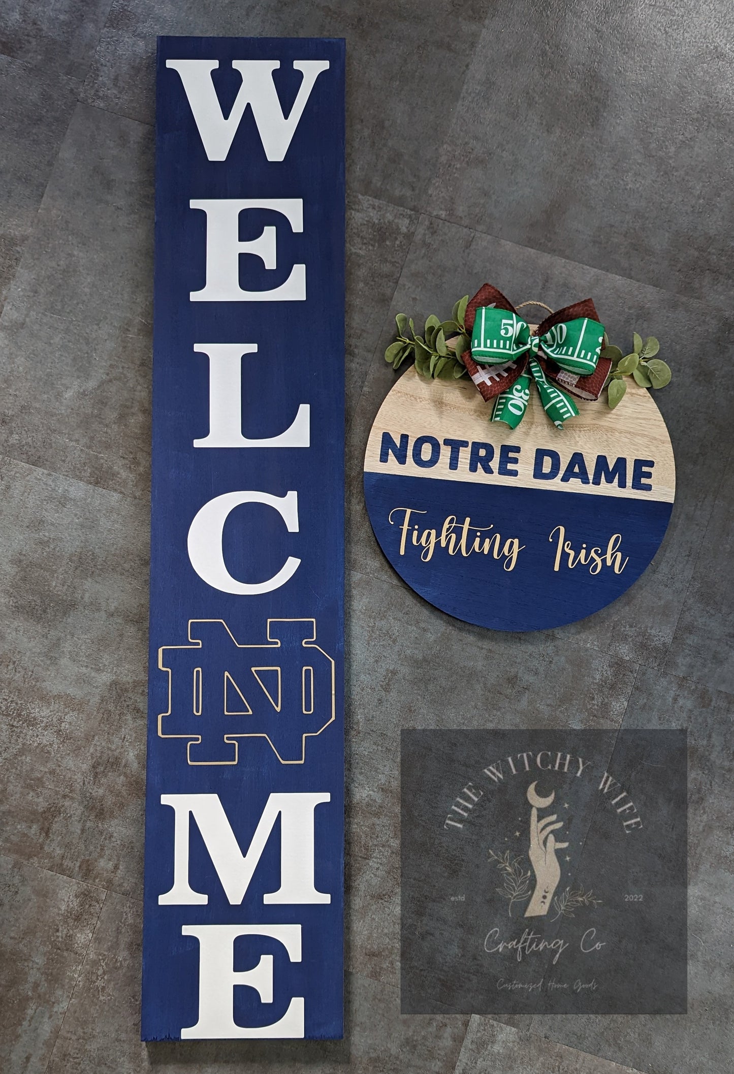 Standing wood door sign