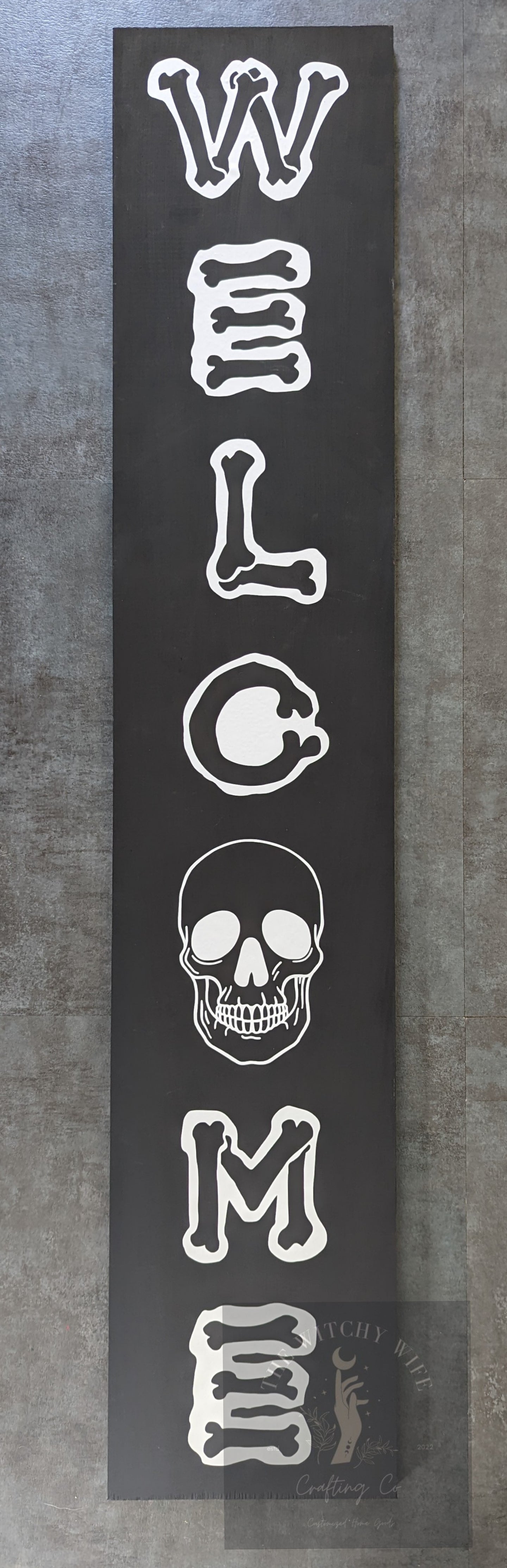 Standing wood door sign