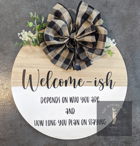 15" Hanging wood door sign