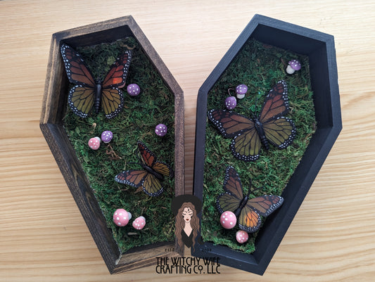 Mini garden coffin boxes