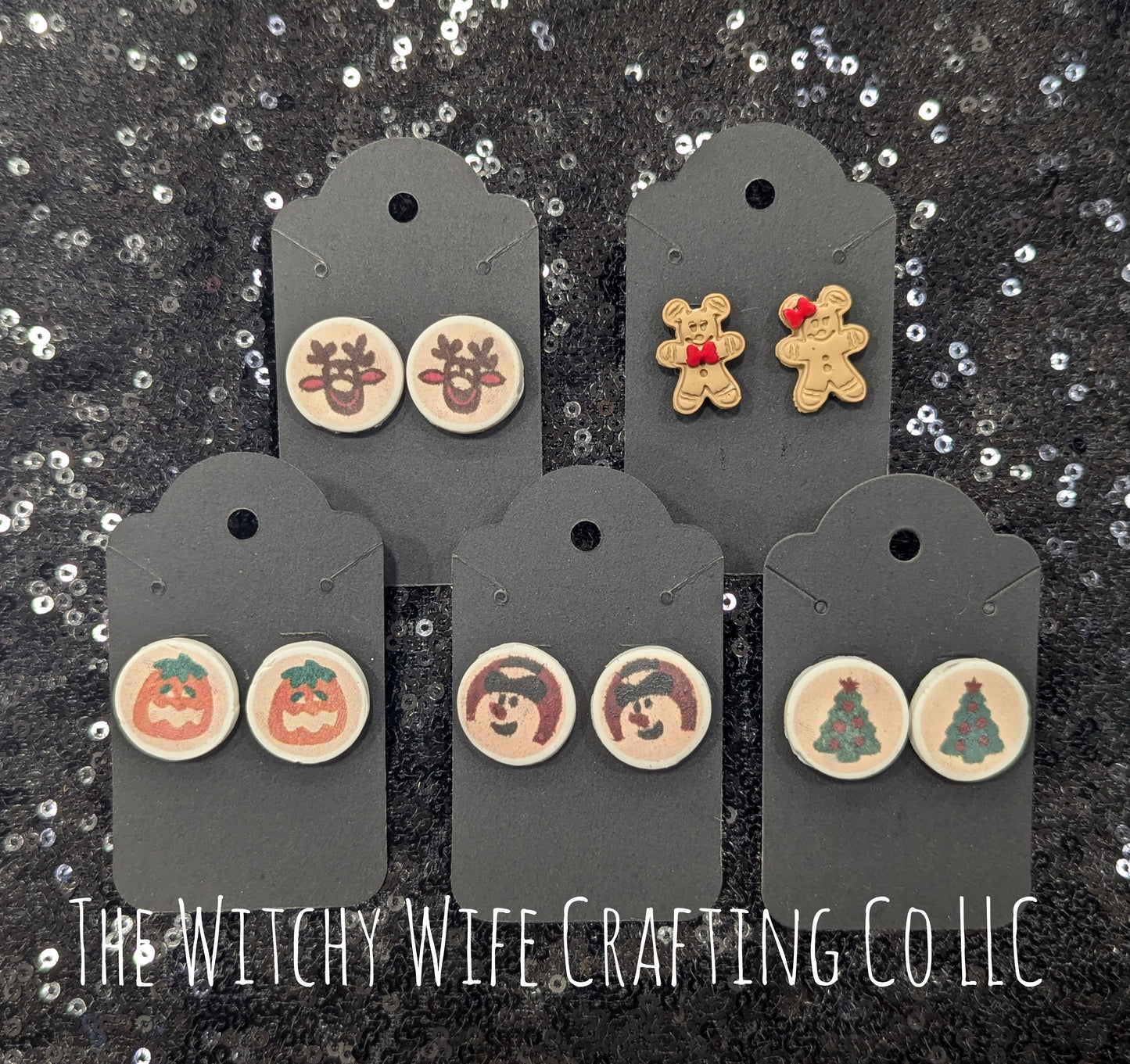 Handmade clay earring - studs