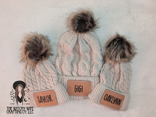Personalized Pom Pom Beanie Hats