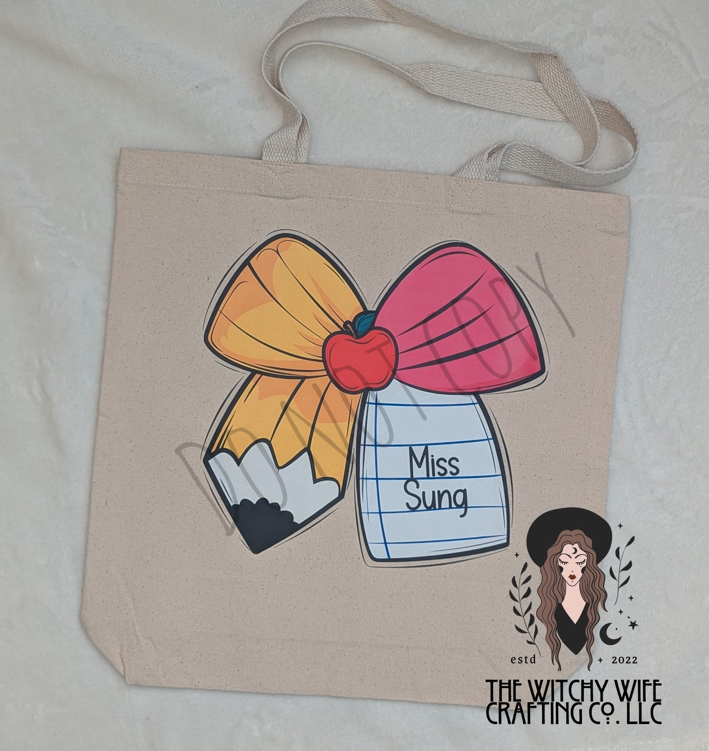 PERSONALIZED TEACHER TOTE BAG