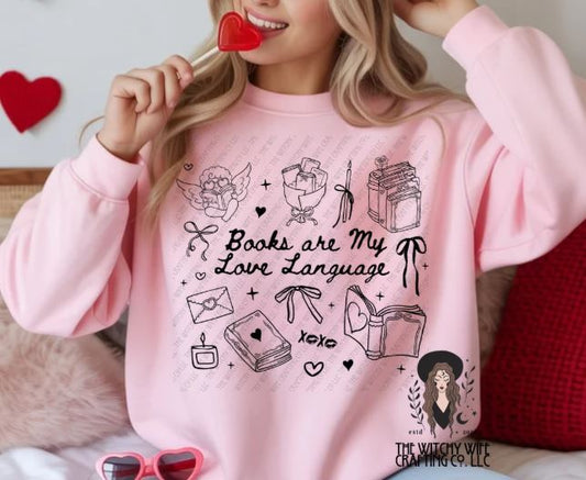 BOOKS ARE MY LOVE LANGUAGE - BLACK IMAGE