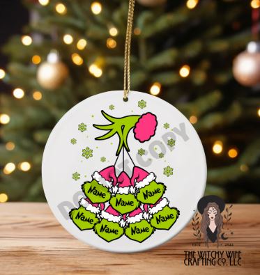 PERSONALIZED GREEN GUY ORNAMENT